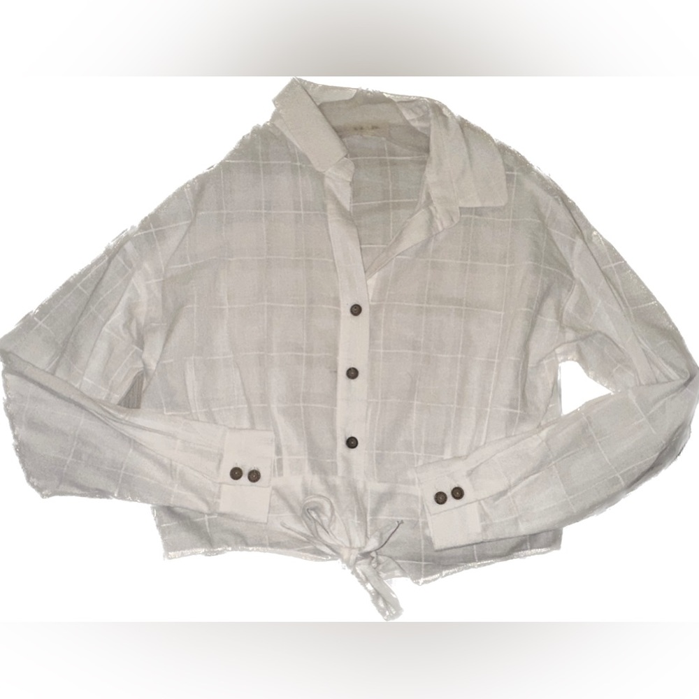 VICI- Button Down Tie Waisted Top